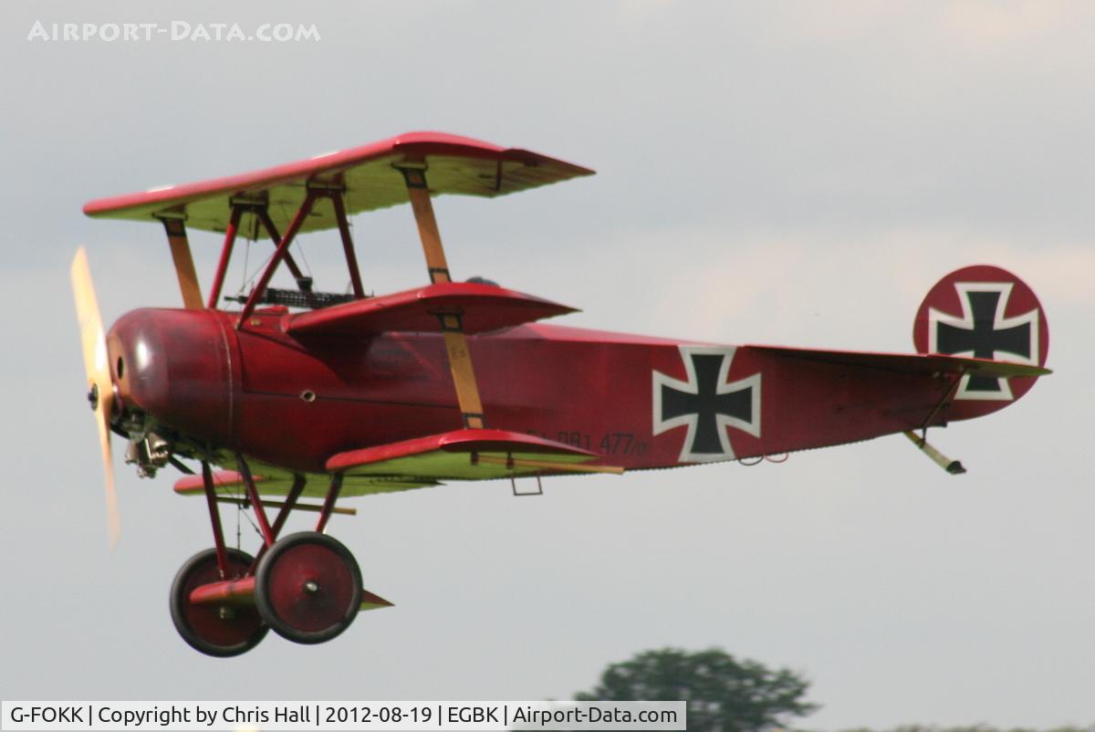 G-FOKK, 2006 Fokker Dr.1 Triplane Replica C/N PFA 238-14253, at the 2012 Sywell Airshow