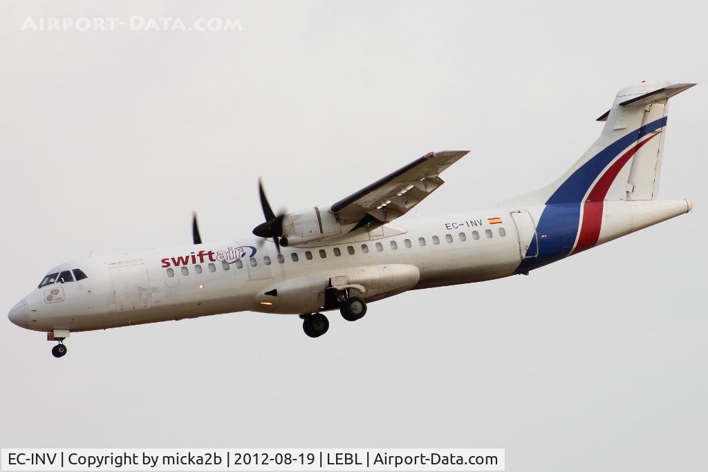 EC-INV, 1991 ATR 72-212F C/N 274, Landing