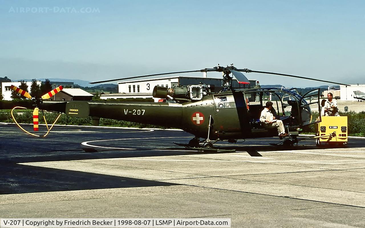 V-207, F+W Emmen SE-3160 Alouette III C/N 1186, pushed at Payerne AB