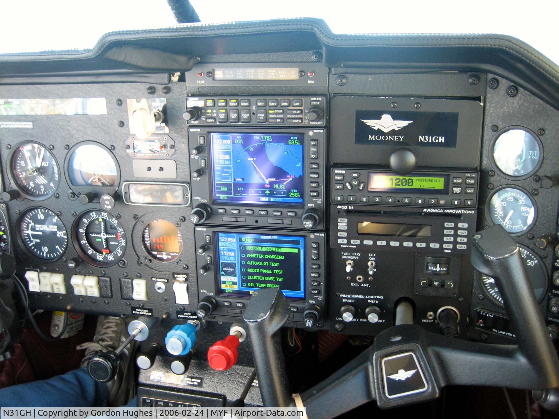 N31GH, 1981 Mooney M20K C/N 25-0516, Mooney 20K New Dual Garmin 530s and 330 Traffic