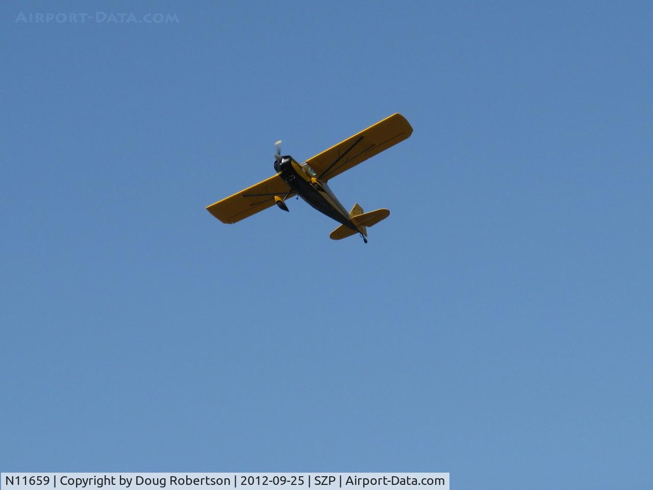 N11659, 1972 Bellanca 7KCAB Citabria C/N 304-72, 1972 Bellanca 7KCAB CITABRIA, Lycoming AEIO-320-E2B 150 Hp, takeoff climb Rwy 22