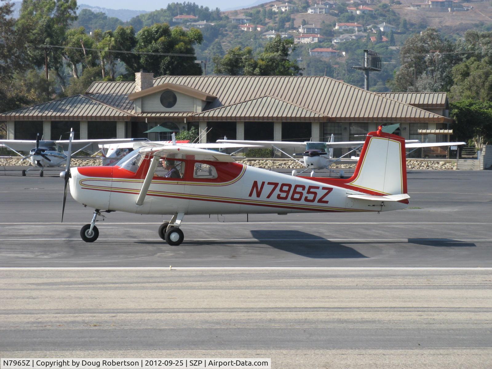 N7965Z, 1963 Cessna 150C C/N 15060065, 1963 Cessna 150C, Continental O-200 100 Hp, landing roll Rwy 22, beautiful condition and appearance
