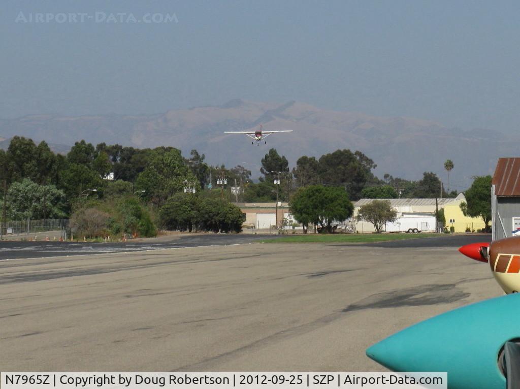 N7965Z, 1963 Cessna 150C C/N 15060065, 1963 Cessna 150C, Continental O-200 100 Hp, on short final for 22