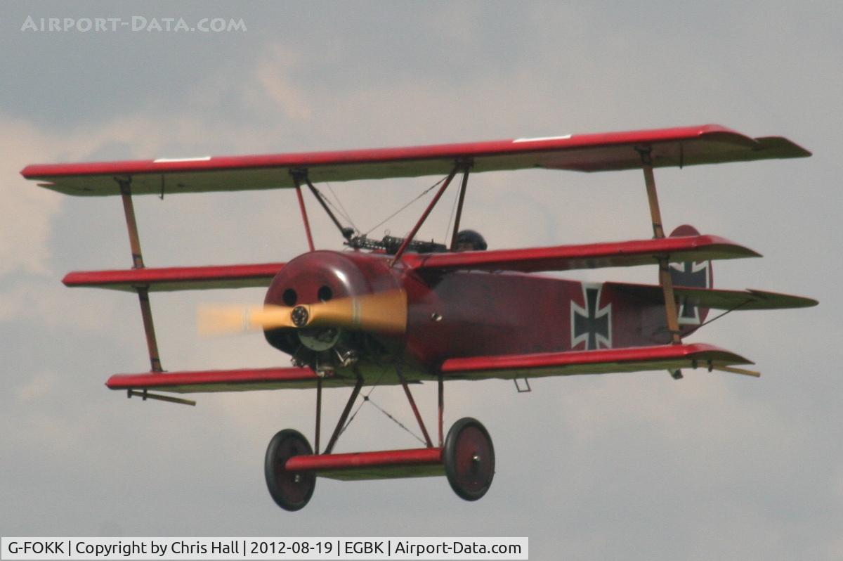 G-FOKK, 2006 Fokker Dr.1 Triplane Replica C/N PFA 238-14253, at the 2012 Sywell Airshow