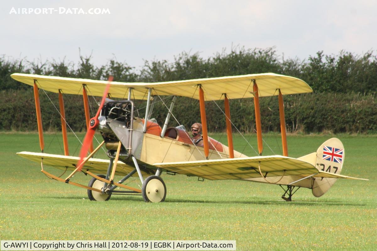 G-AWYI, 1969 Royal Aircraft Factory BE-2c Replica C/N 001, at the 2012 Sywell Airshow