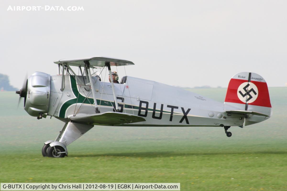G-BUTX, 1940 Bucker Bu-133C Jungmeister C/N ES.1-4, at the 2012 Sywell Airshow