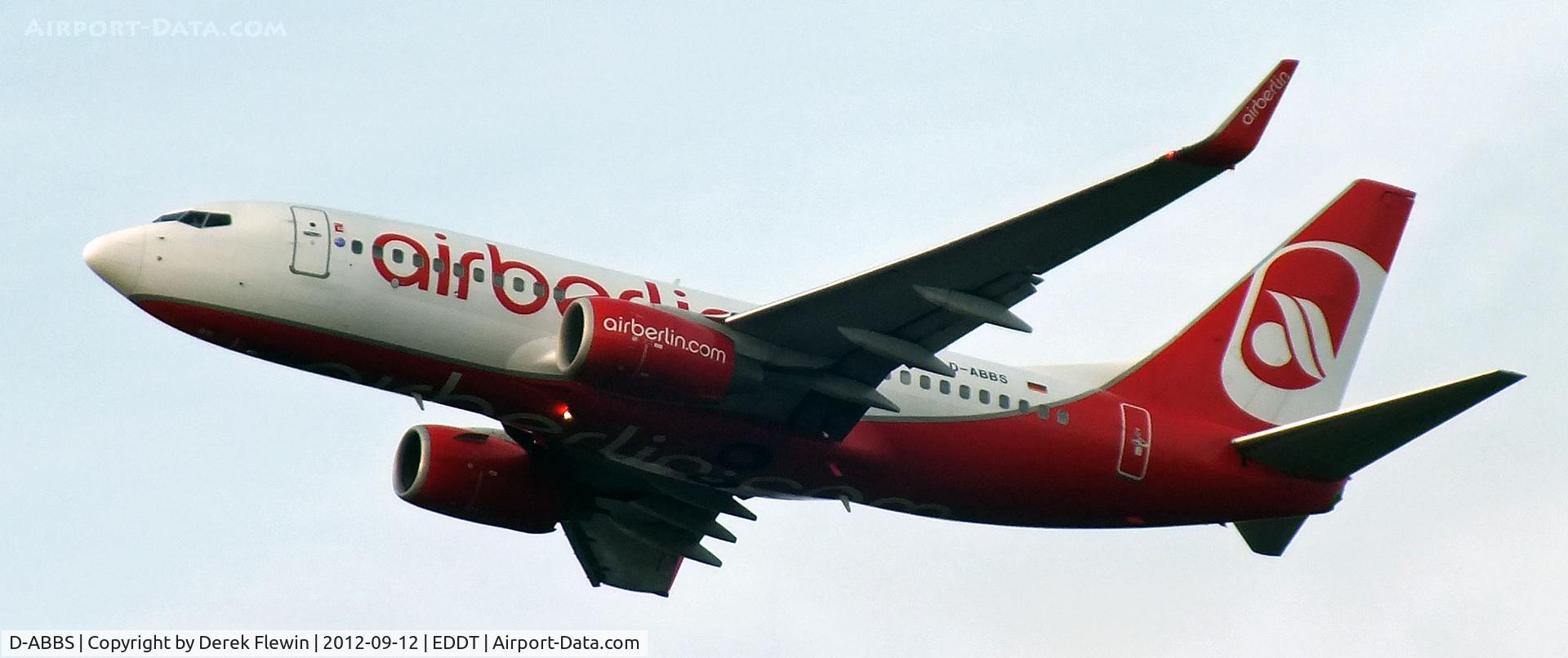D-ABBS, 2001 Boeing 737-76N C/N 28654, Taken from our Campsite whilst staying in Berlin.