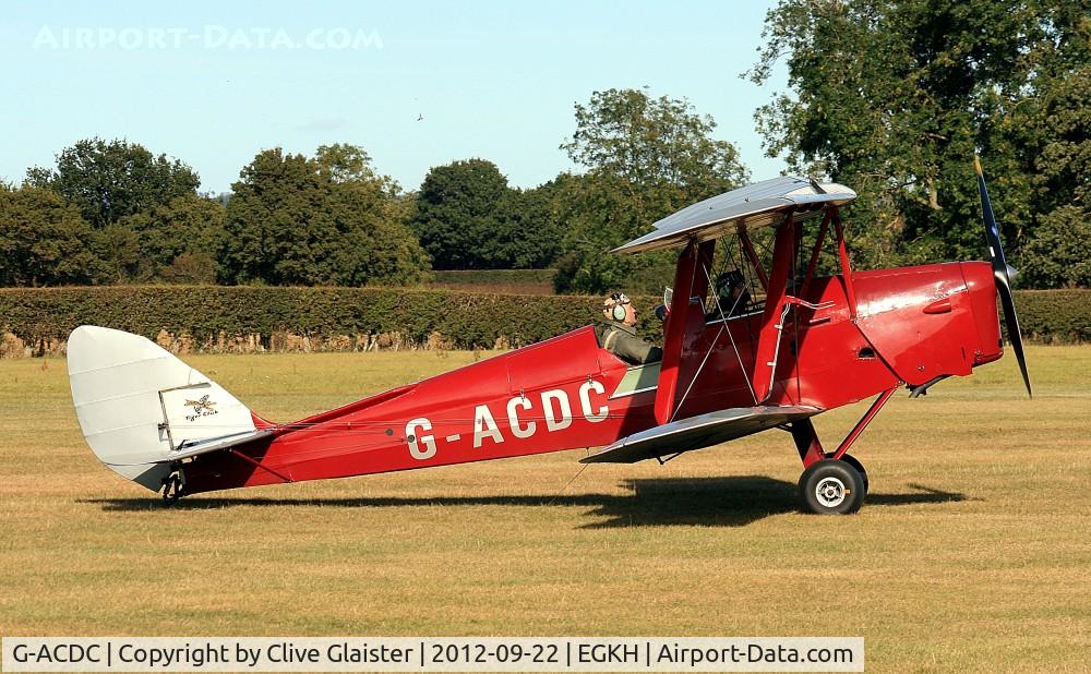G-ACDC, 1933 De Havilland DH-82A Tiger Moth II C/N 3177, Ex: G-ACDC > BB726 > G-ACDC - Originally owned to, The de Havilland Aircraft Co Ltd in February 1933 and currently owned to, The Tiger Club 1990 Ltd in May 1990.