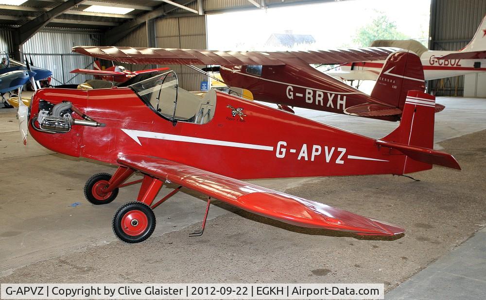 G-APVZ, 1960 Rollason Druine D.31 Turbulent C/N PFA 545, Originally owned to, Rollason Aircraft & Engines Ltd in July 1959 and currently owned to, The Tiger Club 1990 Ltd since March 2004.
