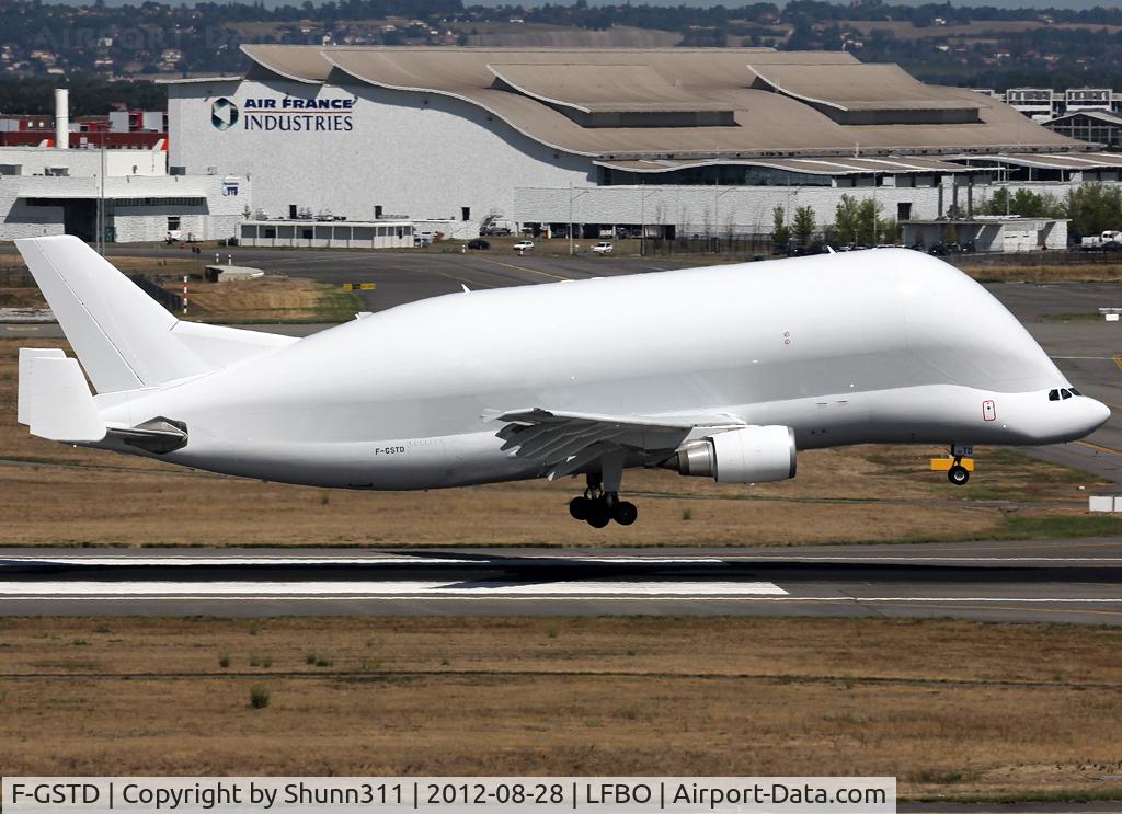 F-GSTD, 1998 Airbus A300B4-608ST Beluga C/N 776, Landing rwy 14R now in all white c/s without titles and number...