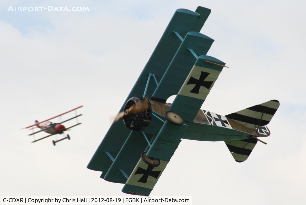 G-CDXR, 2006 Fokker Dr.1 Triplane Replica C/N PFA 238-14043, at the 2012 Sywell Airshow