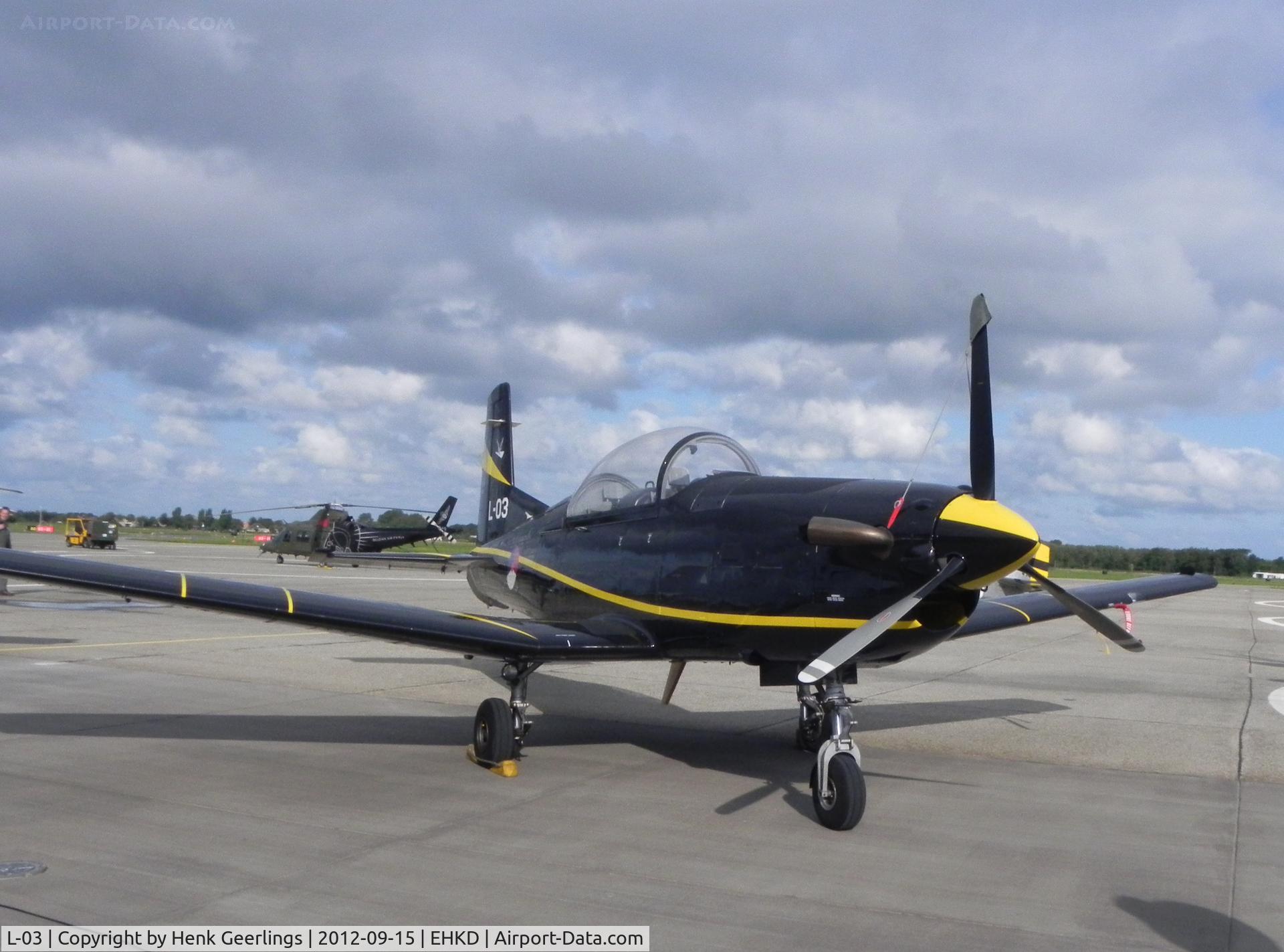 L-03, Pilatus PC-7 Turbo Trainer C/N 540, Heldair Air Show , Sept 2012  , Den Helder Airport.