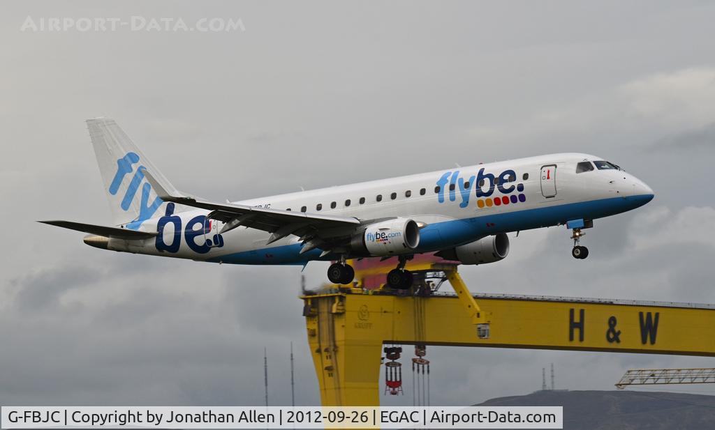G-FBJC, 2011 Embraer 175STD (ERJ-170-200) C/N 17000328, On approach to George Best Belfast City Airport.
