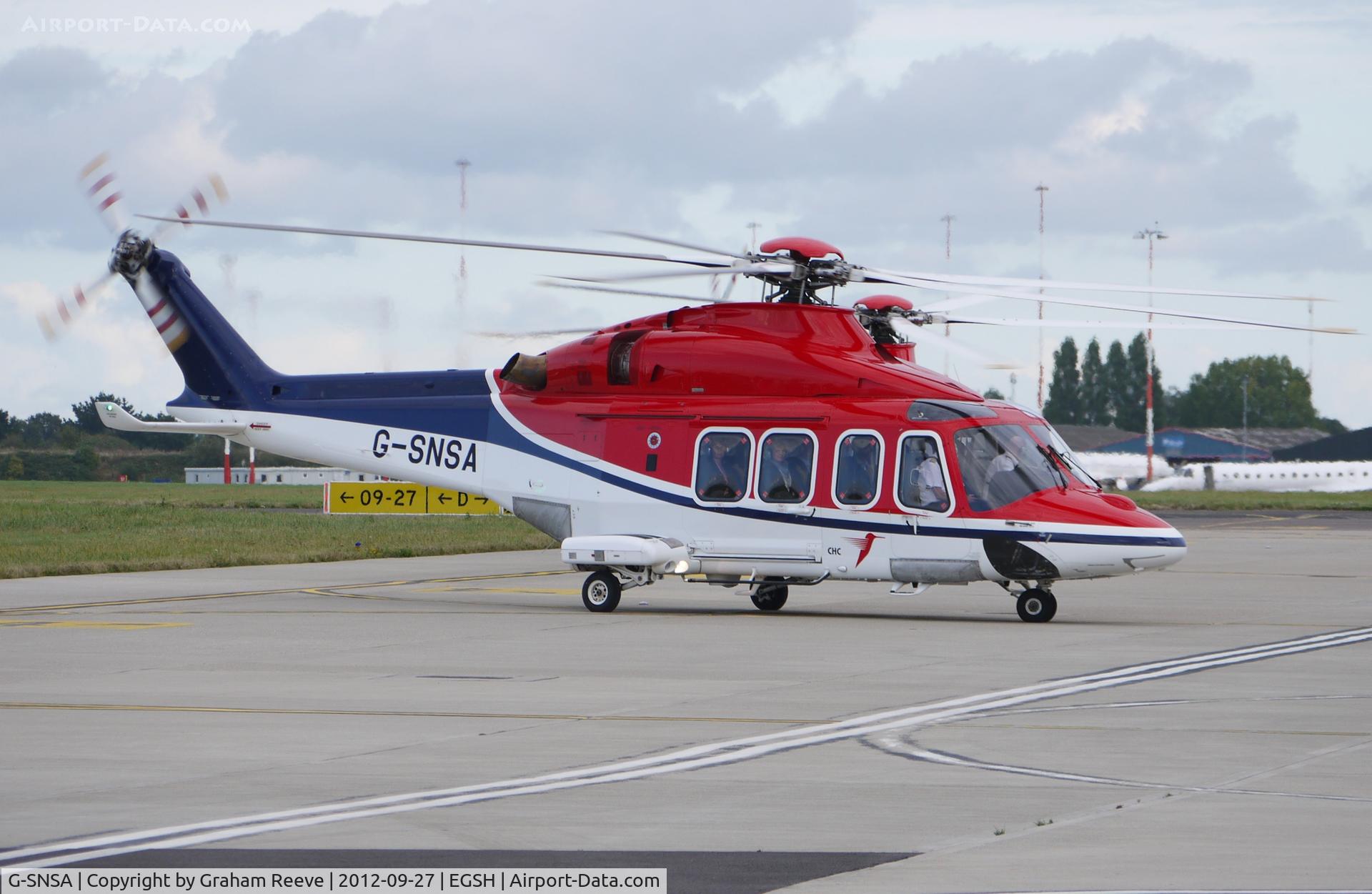 G-SNSA, 2010 AgustaWestland AW-139 C/N 31308, Just landed.