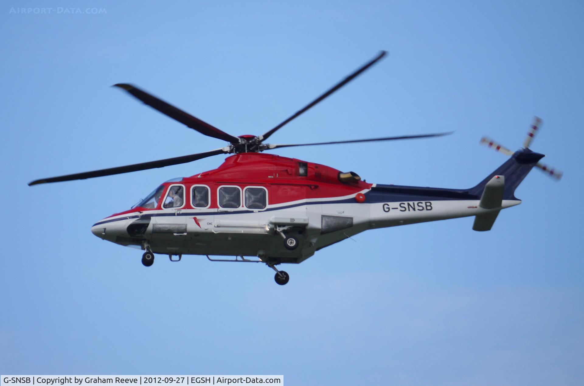 G-SNSB, 2010 AgustaWestland AW-139 C/N 31295, Just taken off.