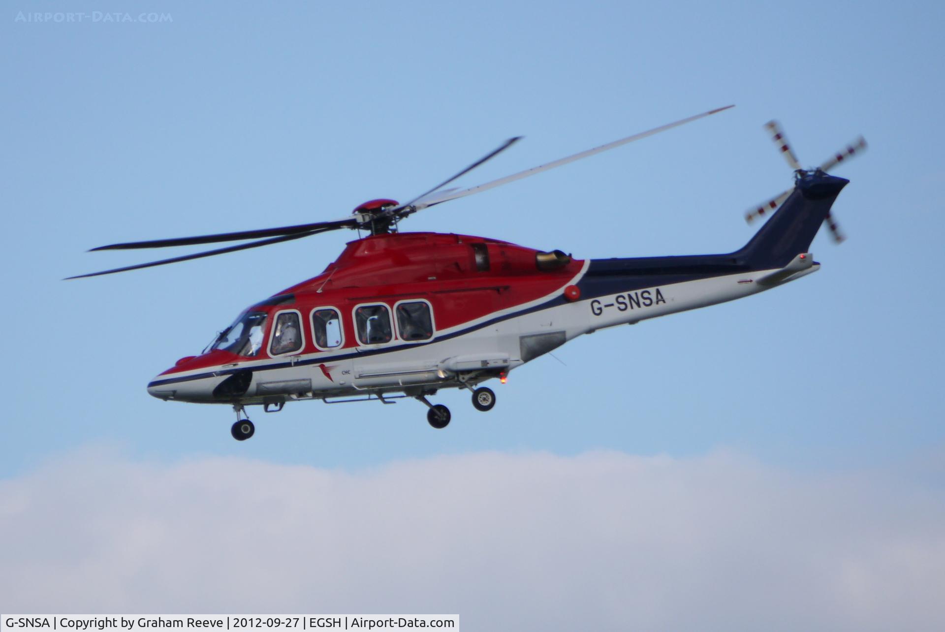 G-SNSA, 2010 AgustaWestland AW-139 C/N 31308, Just taken off.