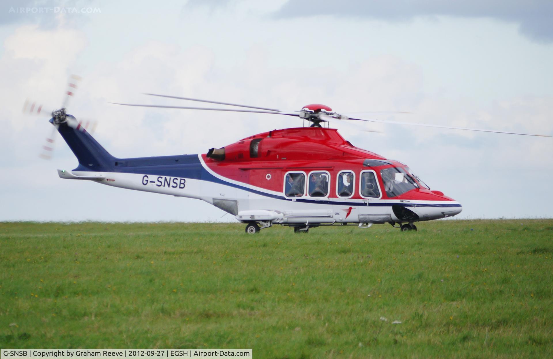 G-SNSB, 2010 AgustaWestland AW-139 C/N 31295, Just landed.