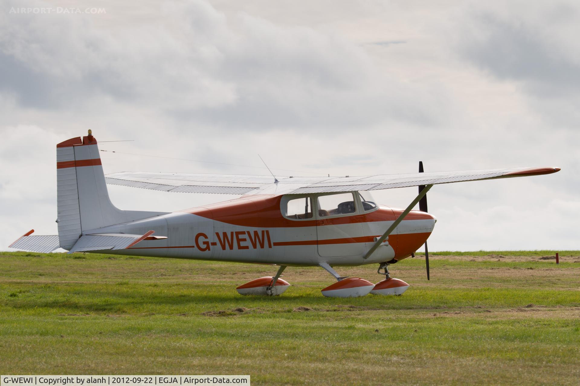 G-WEWI, 1959 Cessna 172 C/N 46555, Visitor at Alderney on Air Race day 2012