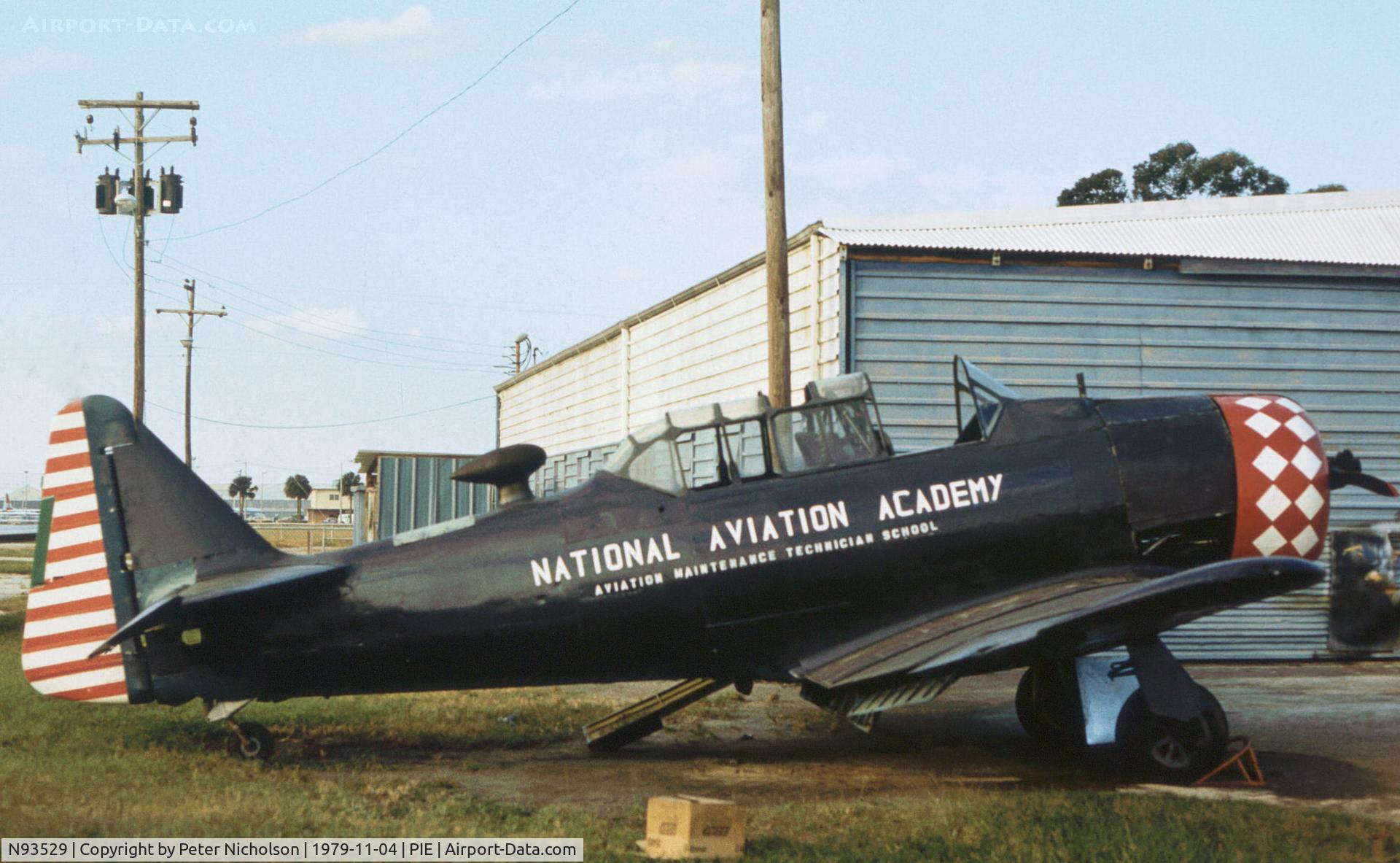 N93529, North American AT-6D C/N Not found N93529, AT-6D with the Florida Academy of Aerospace Technology at Clearwater Airport in November 1979.