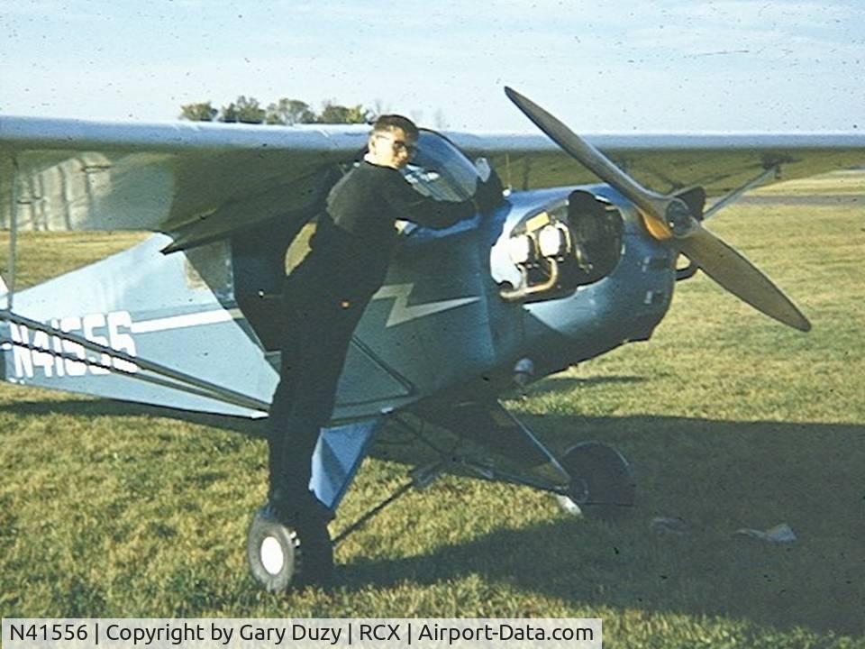 N41556, 1942 Piper J3F-65 C/N 9045, Let's clean that windshield! circa 1969