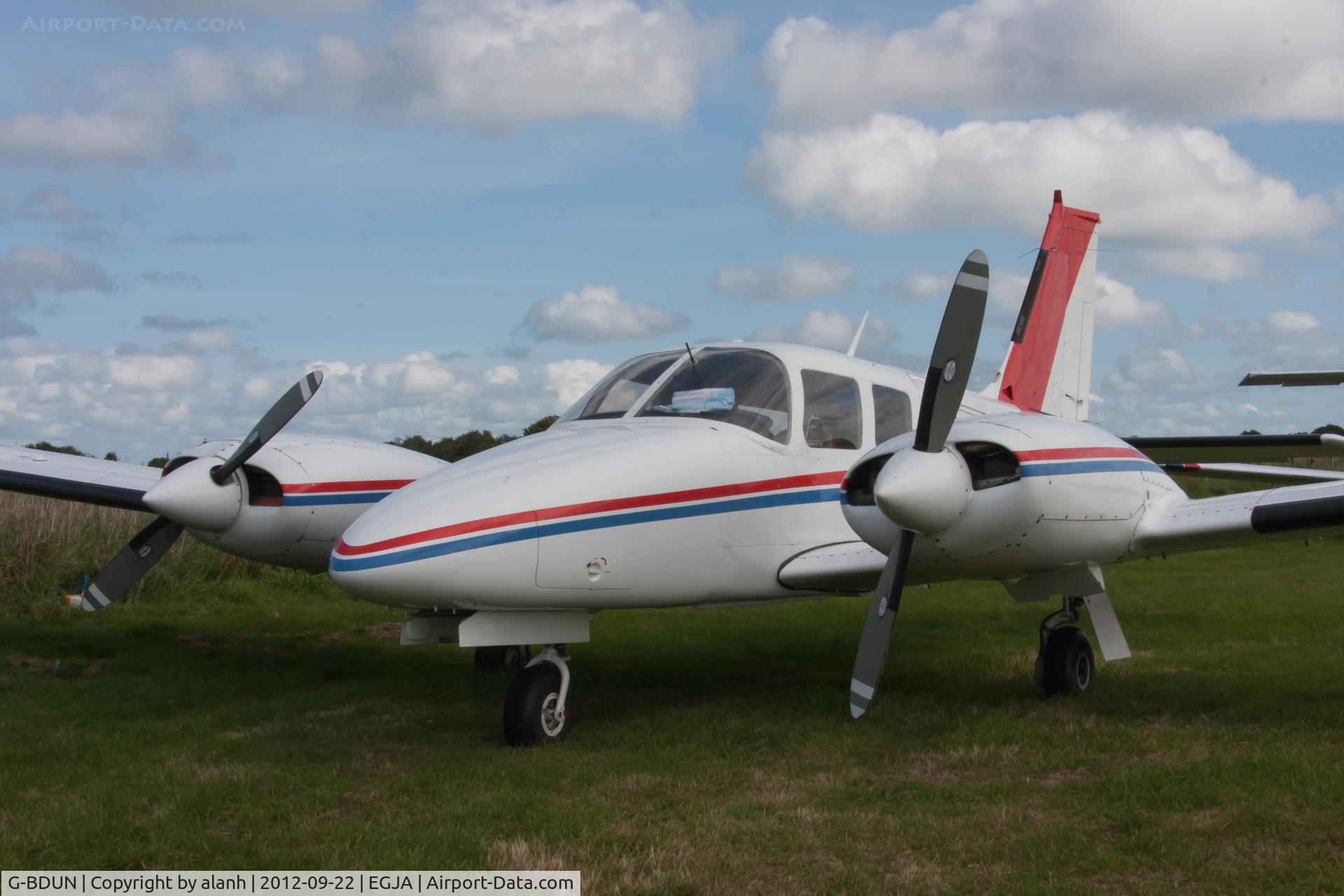 G-BDUN, 1975 Piper PA-34-200T Seneca II C/N 34-7570163, On Alderney Air Race day, 2012