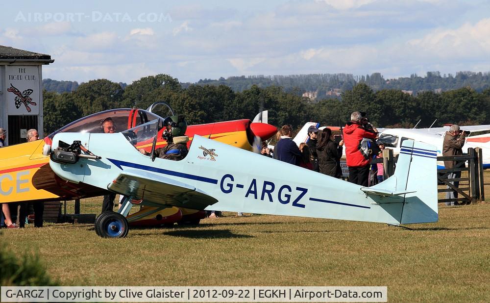 G-ARGZ, 1961 Rollason Druine D.31 Turbulent C/N PFA 562, Originally owned to, Rollason Aircraft & Engines Ltd in November 1960 and currently owned to, The Tiger Club 1990 Ltd since September 1998.