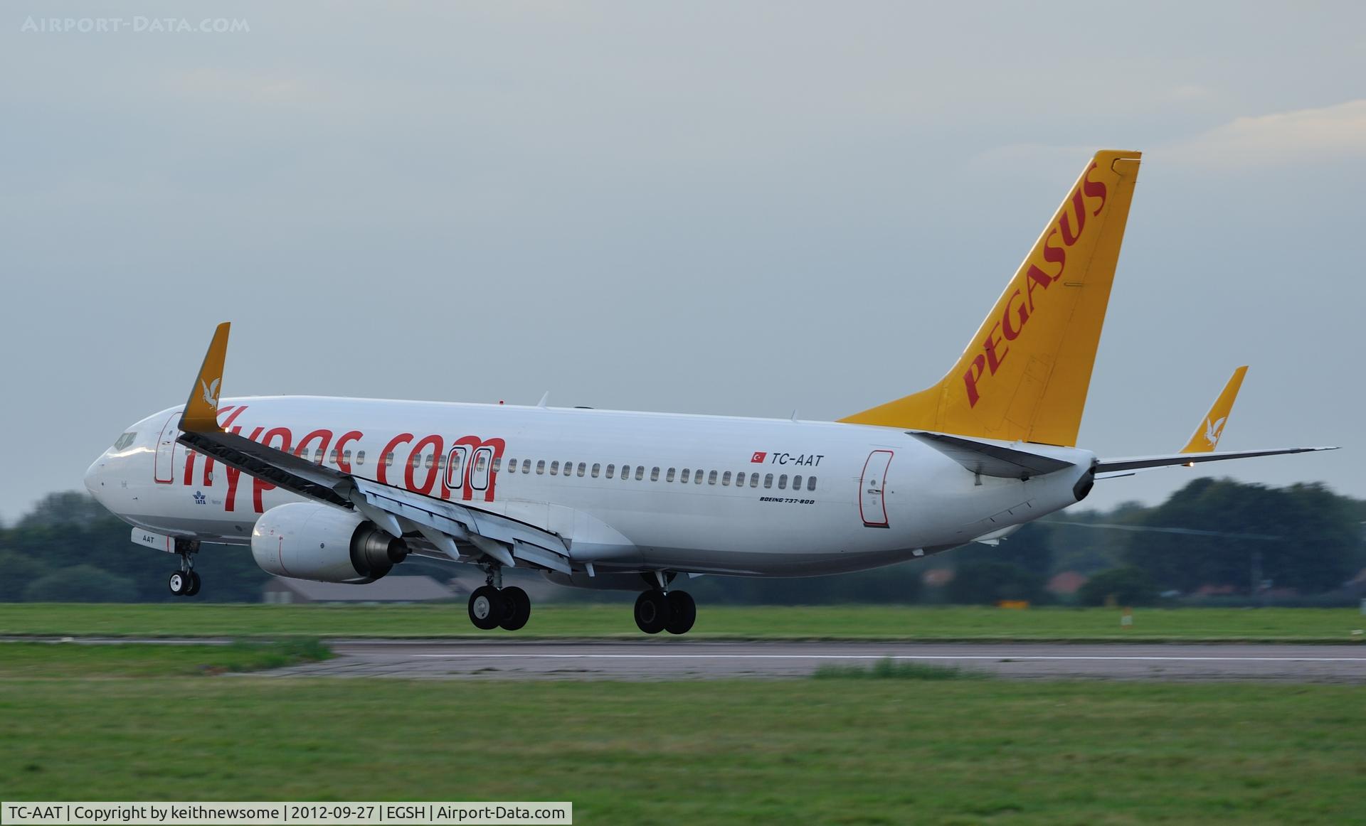 TC-AAT, 2010 Boeing 737-82R C/N 40872, The Thursday Pegasus on finals !