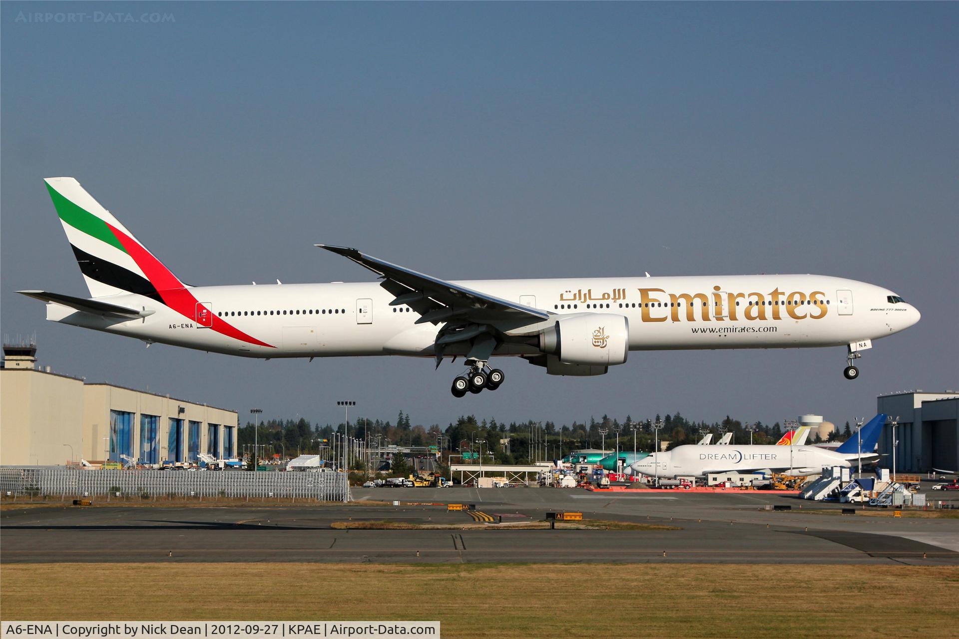 A6-ENA, 2012 Boeing 777-31H/ER C/N 41082, KPAE/PAE Boeing 932 returns from the paint shop at KPDX