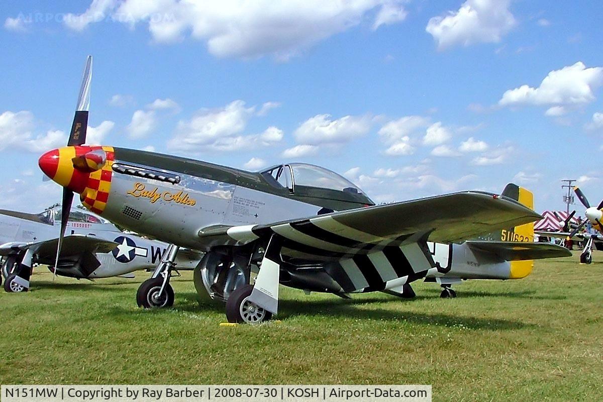 N151MW, 1945 North American P-51D Mustang C/N 124-48386, North American P-51D Mustang [124-48386] Oshkosh-Wittman Regional Airport~N 30/07/2008