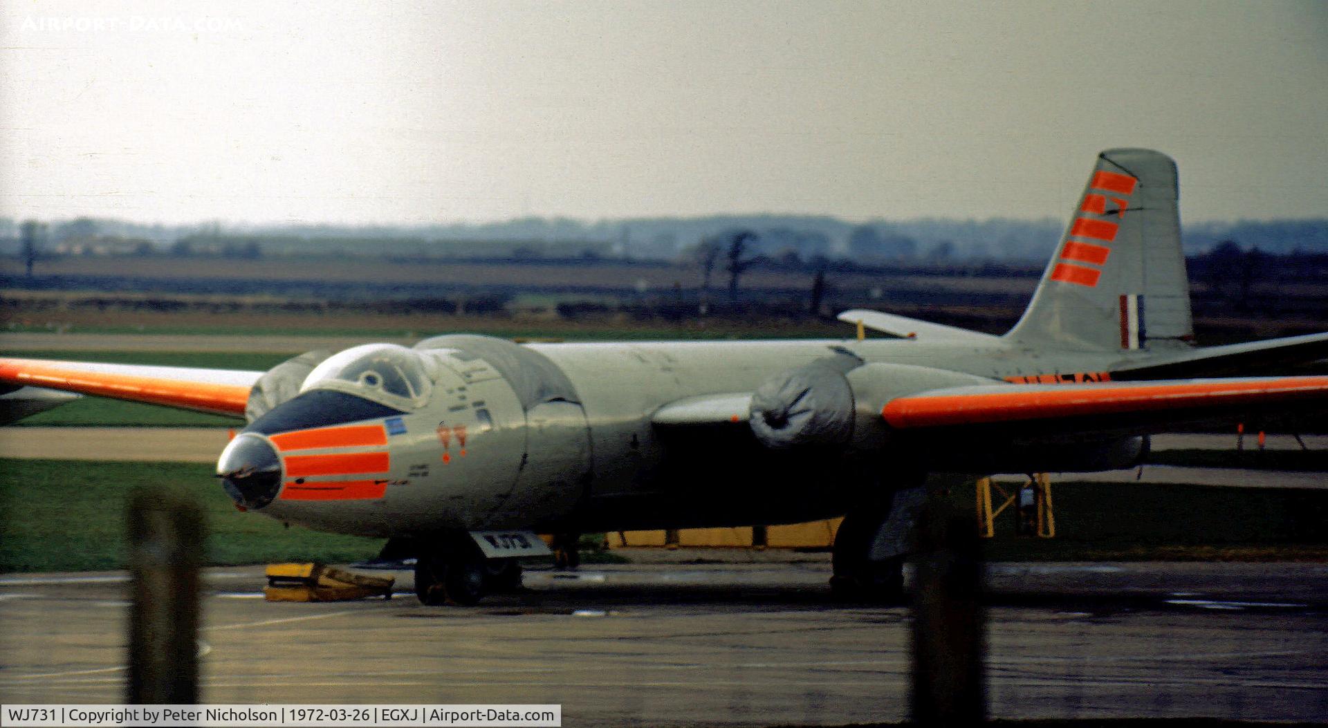 WJ731, 1953 English Electric Canberra B.2T C/N Not Found WJ731, Canberra B.2 of 231 Operational Conversion Unit at RAF Cottesmore in the Spring of 1972.