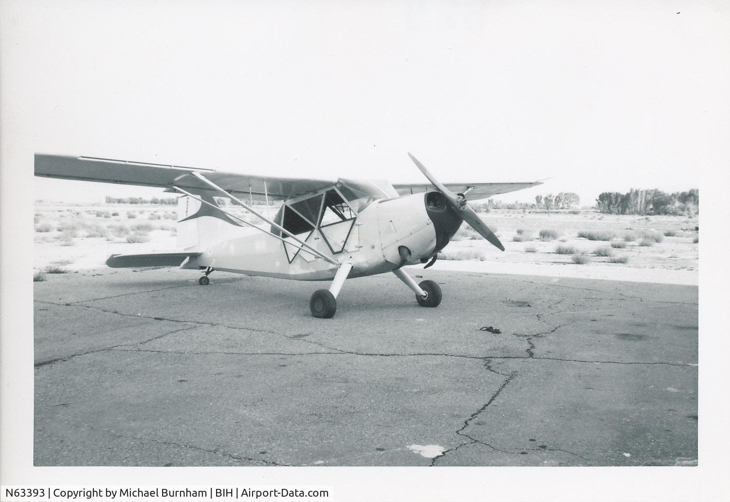 N63393, 1943 Stinson L-5 Sentinel C/N 1909, Photograph of N63393 in 1961 at Bishop, CA airport, 6 more photos avialble