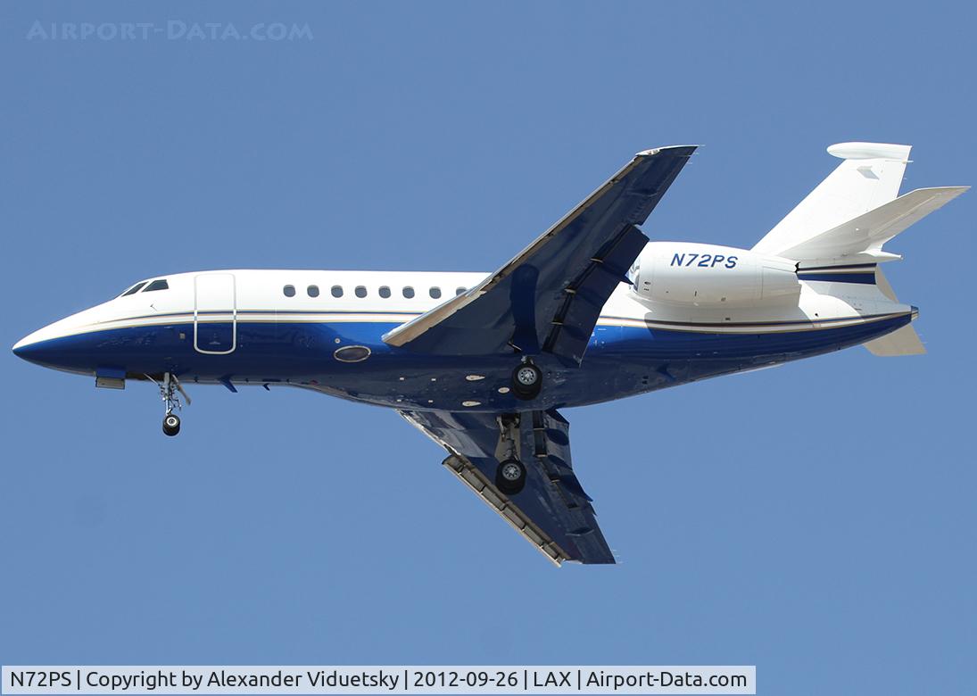 N72PS, 2007 Dassault FALCON 2000EX C/N 116, Landing at the LAX.