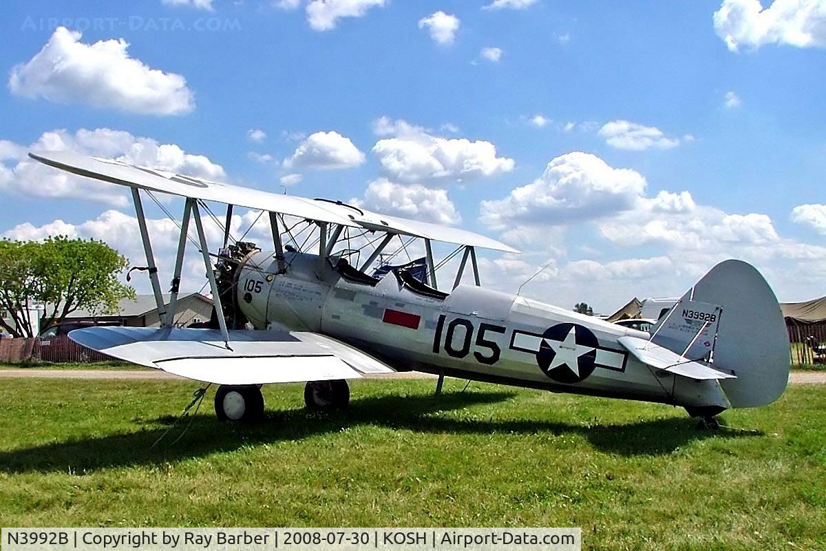 N3992B, 1942 Boeing PT-13D Kaydet (E75) C/N 75-5992, Boeing Stearman PT-13D Kaydet [75-5992] Oshkosh-Wittman Regional Airport~N 30/07/2008