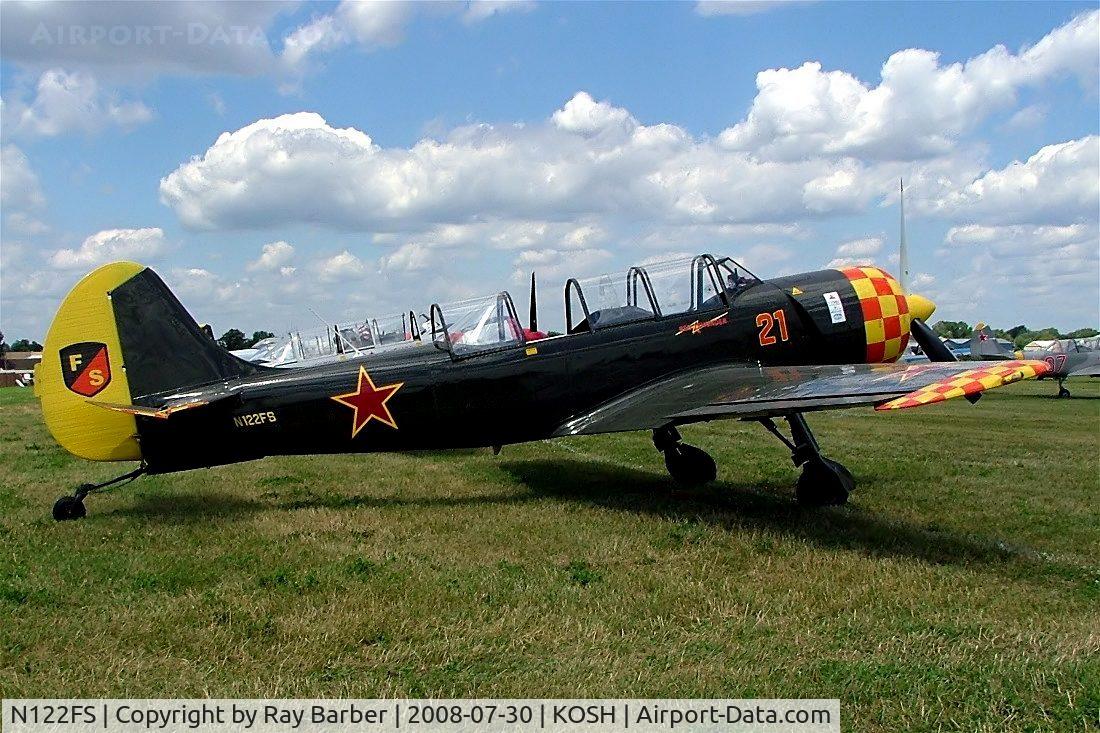 N122FS, 2003 Yakovlev (Aerostar) Yak-52TW C/N 0312408, Yakovlev Yak-52TW [0312408] Oshkosh-Wittman Regional Airport~N 30/07/2008