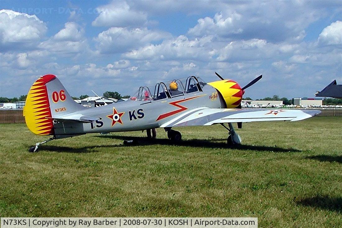 N73KS, 2001 Yakovlev (Aerostar) Yak-52TW C/N 0112230, Yakovlev Yak-52TW [0112230] Oshkosh-Wittman Regional Airport~N 30/07/2008