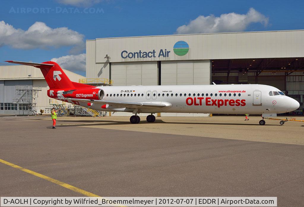 D-AOLH, 1989 Fokker 100 (F-28-0100) C/N 11265, In for Maintenance.
