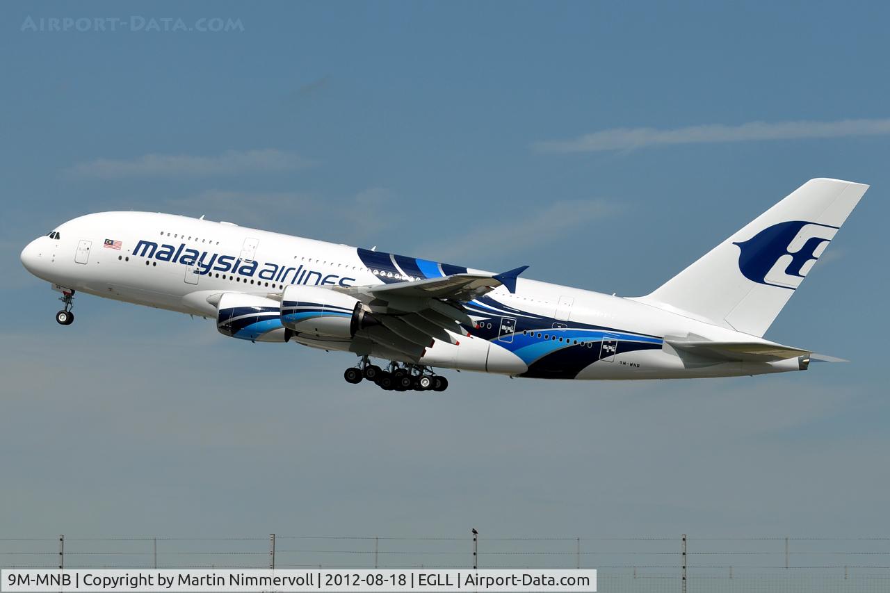 9M-MNB, 2012 Airbus A380-841 C/N 081, Malaysia Airlines