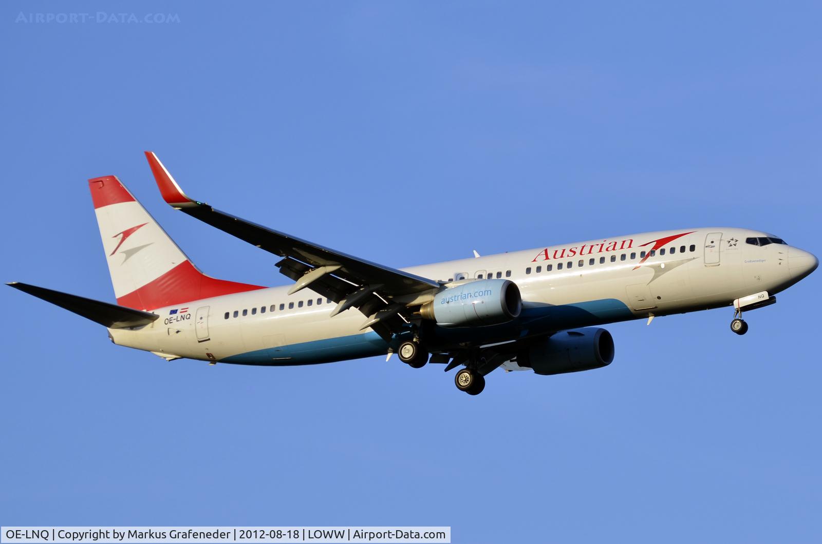 OE-LNQ, 2003 Boeing 737-8Z9 C/N 30421, final approach on rwy 16