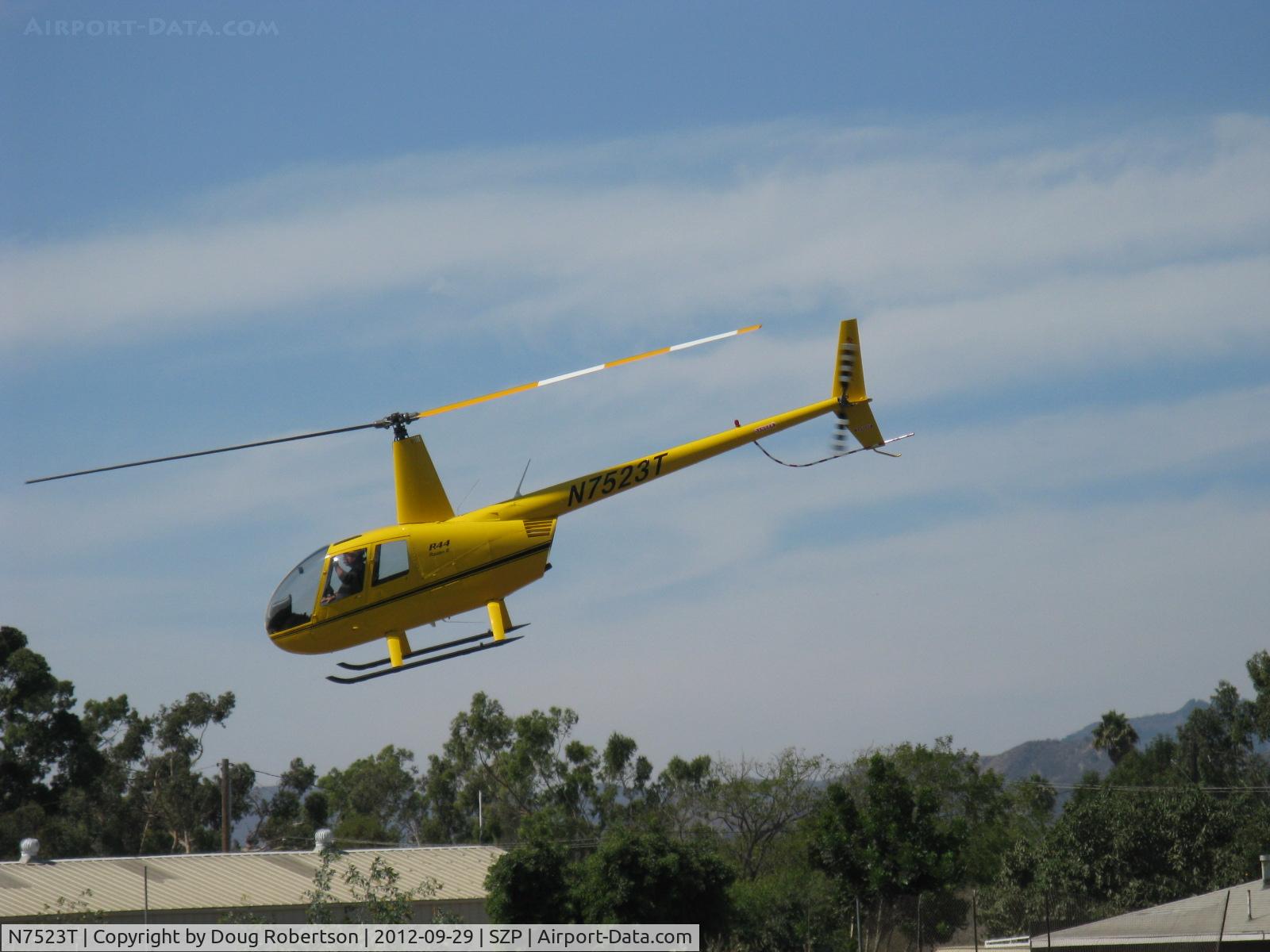 N7523T, 2004 Robinson R44 Raven II C/N 10311, 2004 Robinson R44 RAVEN II, Lycoming O-540 derated to 245 Hp for 5 minutes, 205 Hp continuous, refinished-color me sold-departure