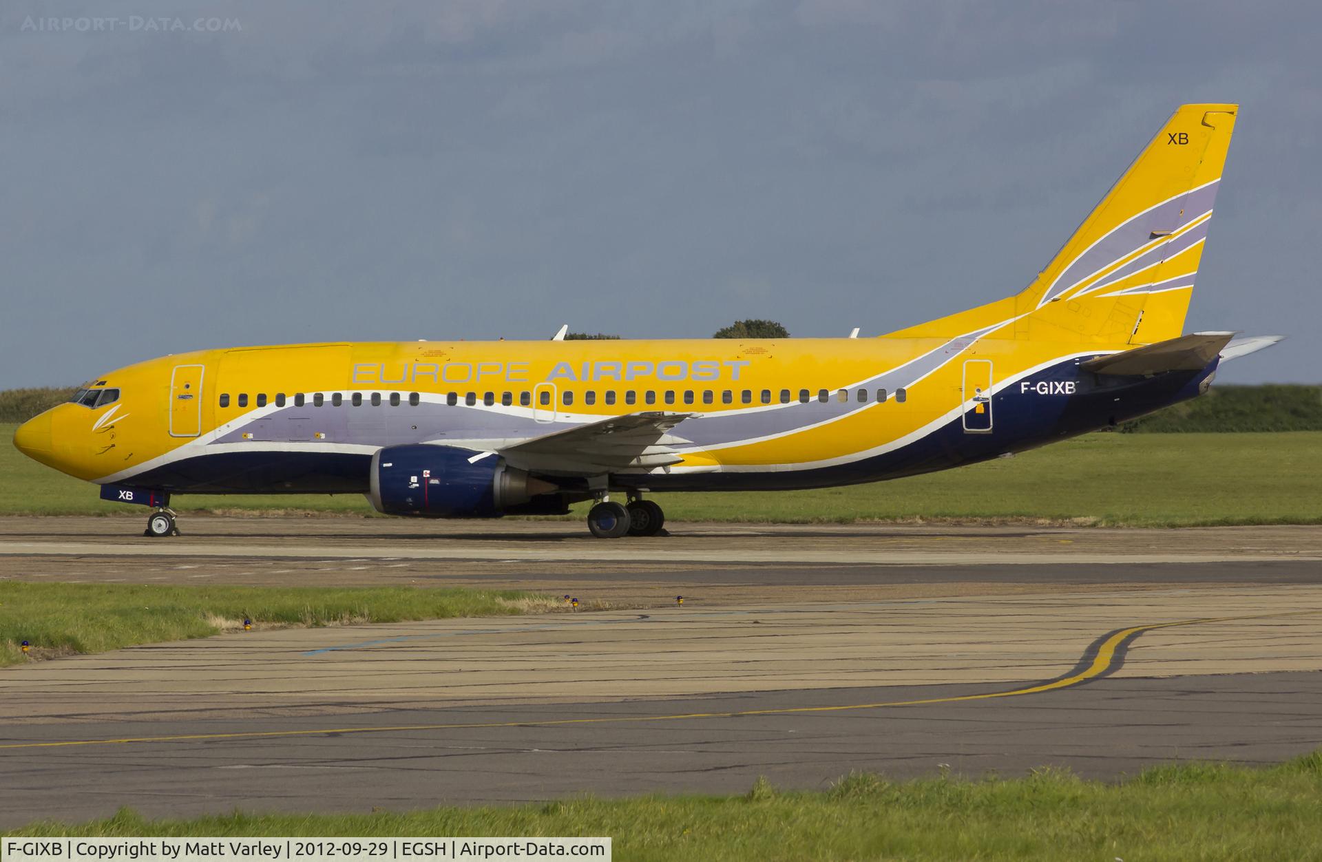 F-GIXB, 1990 Boeing 737-33A(QC) C/N 24789, Sat at EGSH.