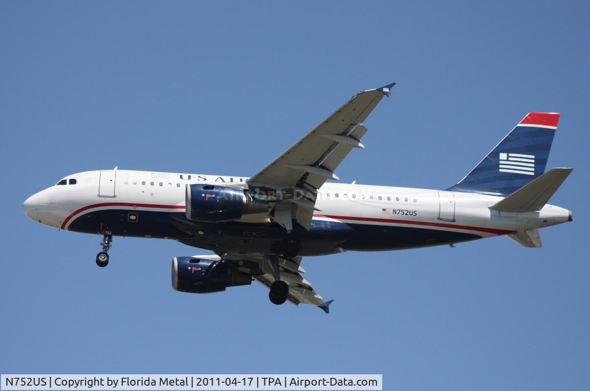 N752US, 2000 Airbus A319-112 C/N 1319, US Airways A319