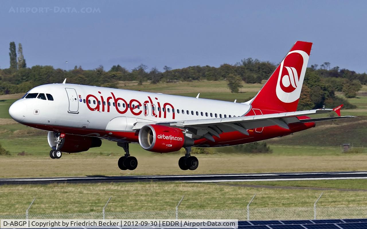 D-ABGP, 2008 Airbus A319-112 C/N 3728, moments prior touchdown