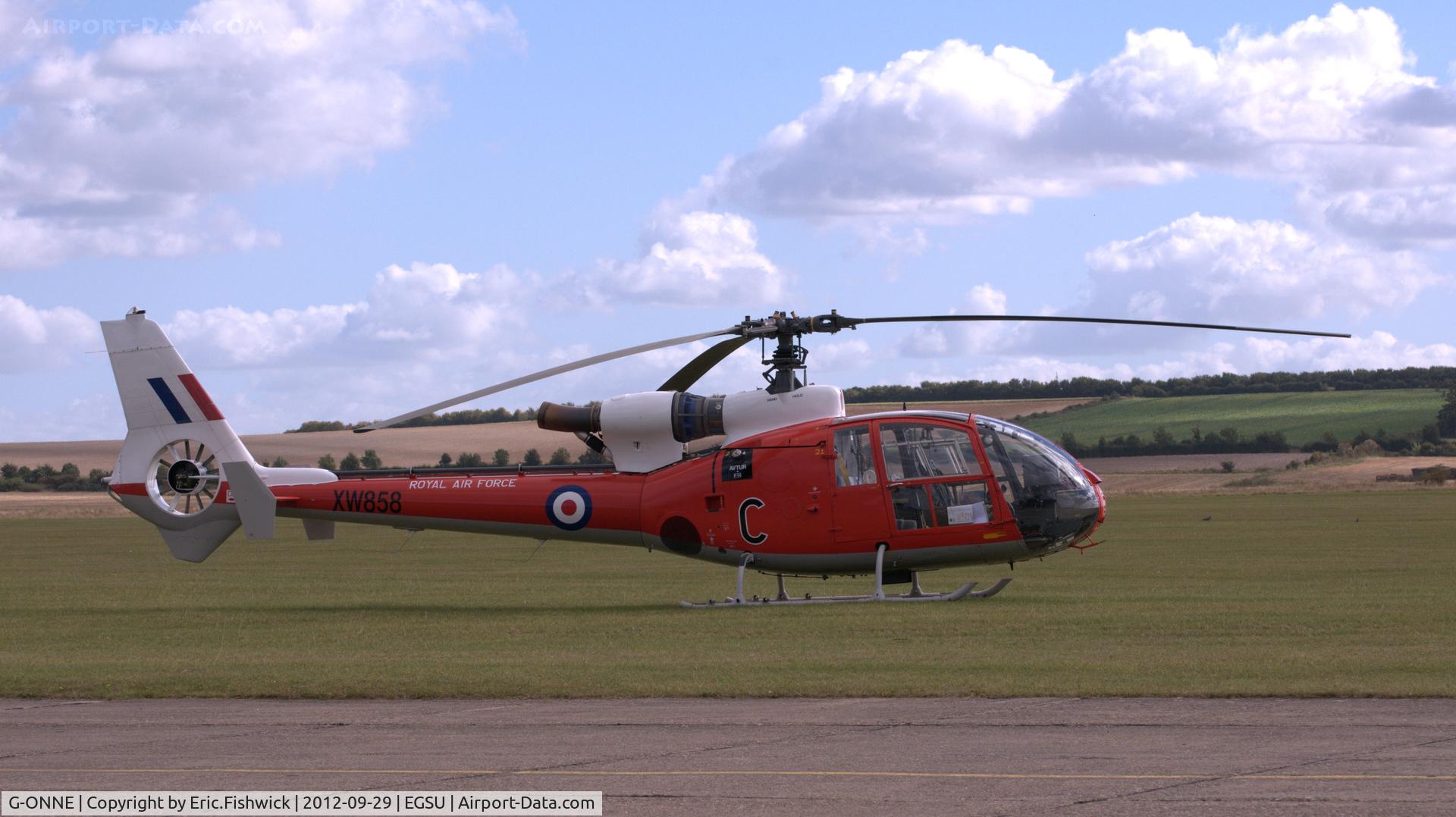 G-ONNE, 1973 Westland SA-341D Gazelle HT3 C/N WA1089, 2. G-ONNE visiting Duxford Airfield.