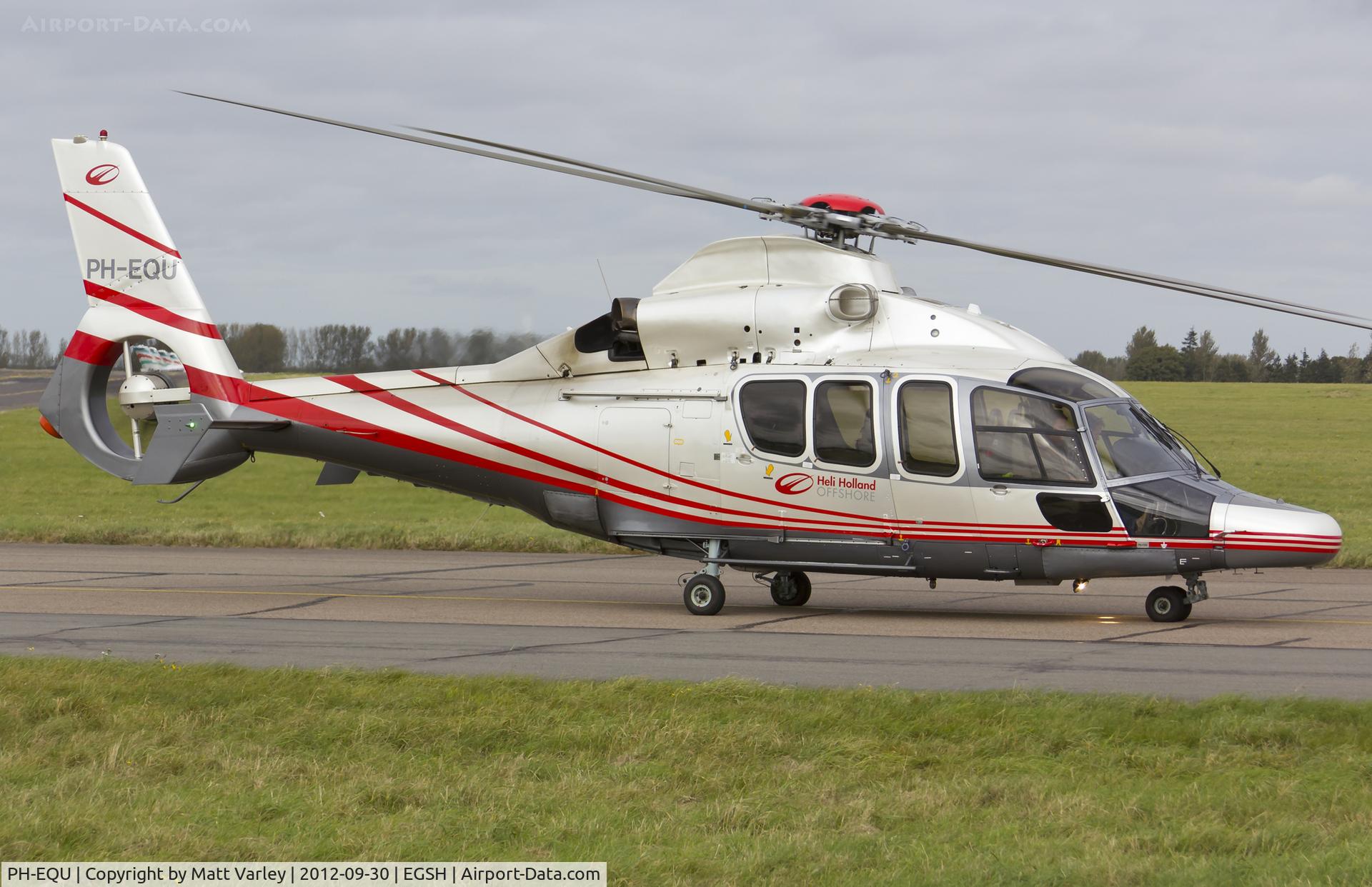 PH-EQU, 2005 Eurocopter EC-155B-1 C/N 6708, Departing SaxonAir on a training flight.