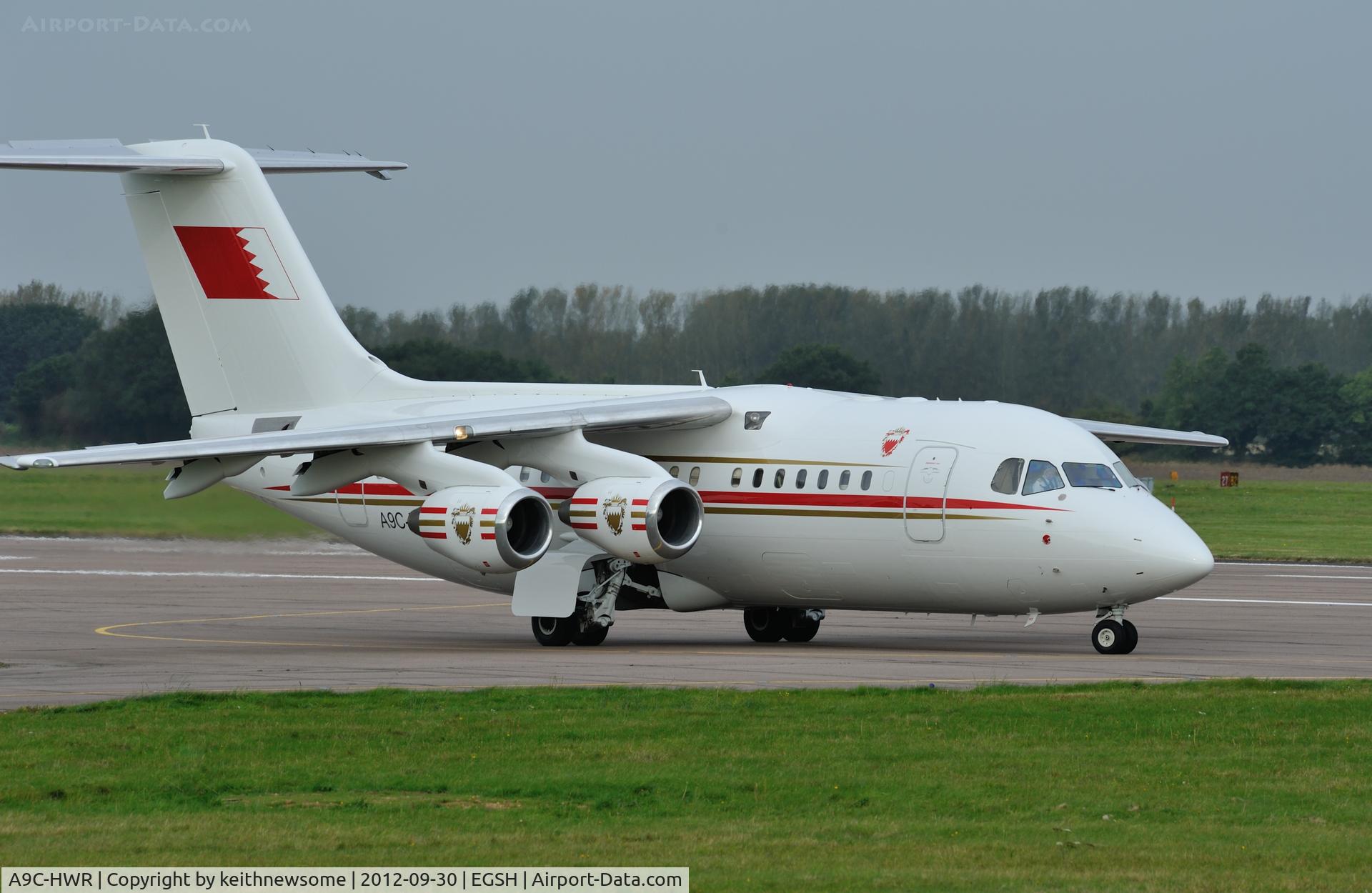 A9C-HWR, 1997 British Aerospace Avro 146-RJ85 C/N E.2306, Leaving following respray, with subtle changes to the colour scheme.