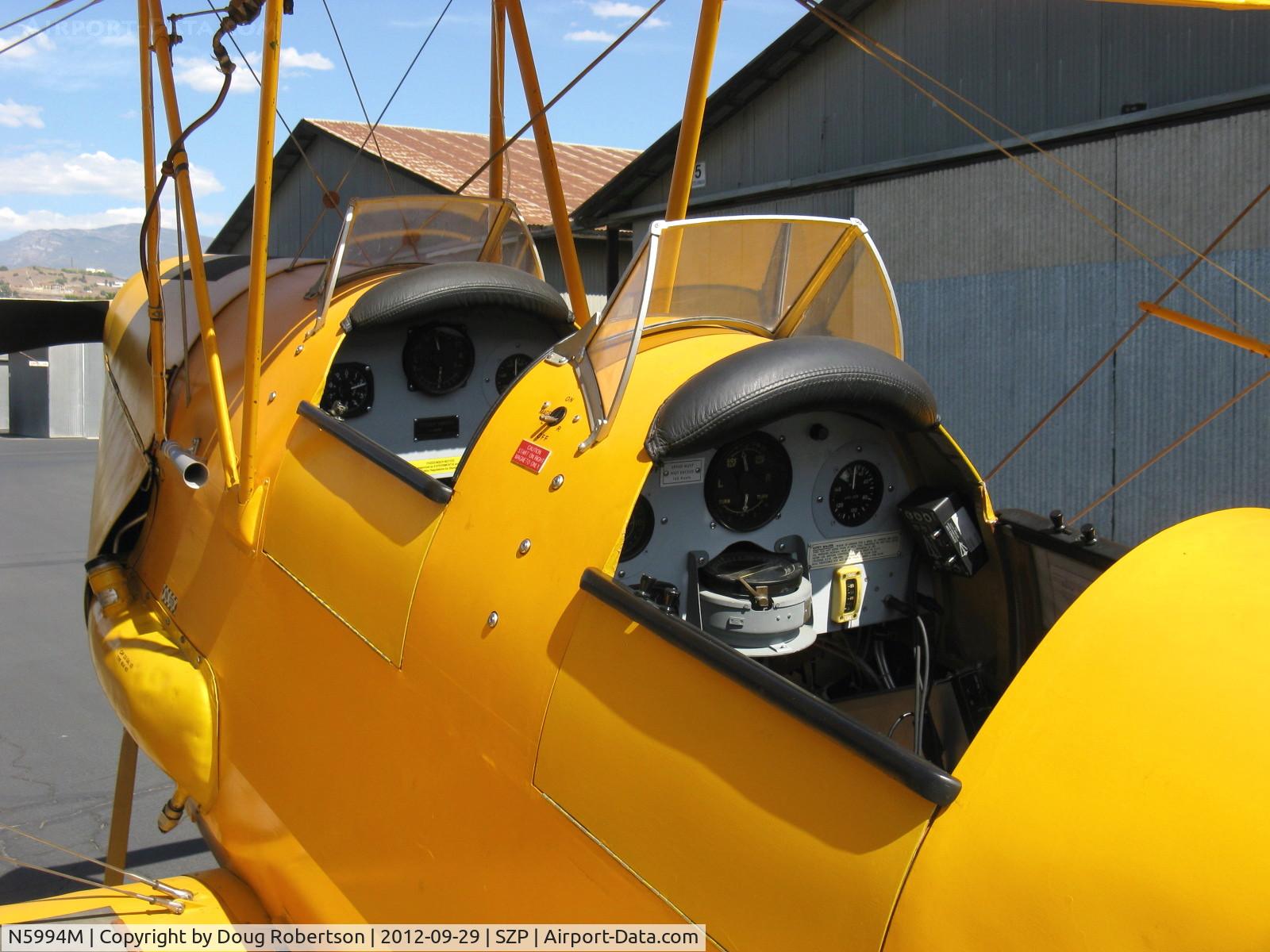 N5994M, 1942 De Havilland Canada DH-82C Tiger Moth C/N DHC1297, 1942 De Havilland DH-82C TIGER MOTH, De Havilland GIPSY MAJOR 142 Hp, cockpits-solo from back cockpit