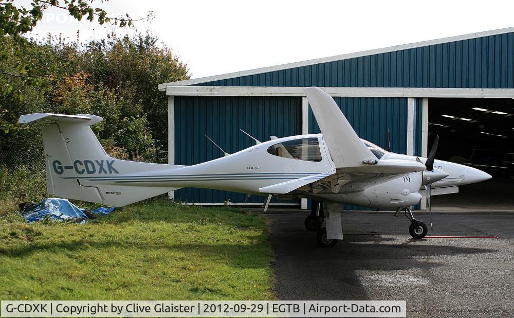 G-CDXK, 2006 Diamond DA-42 Twin Star C/N 42.136, Originally owned to, Diamond Aircraft UK Ltd in June 2006 and currently in private hands since November 2006.