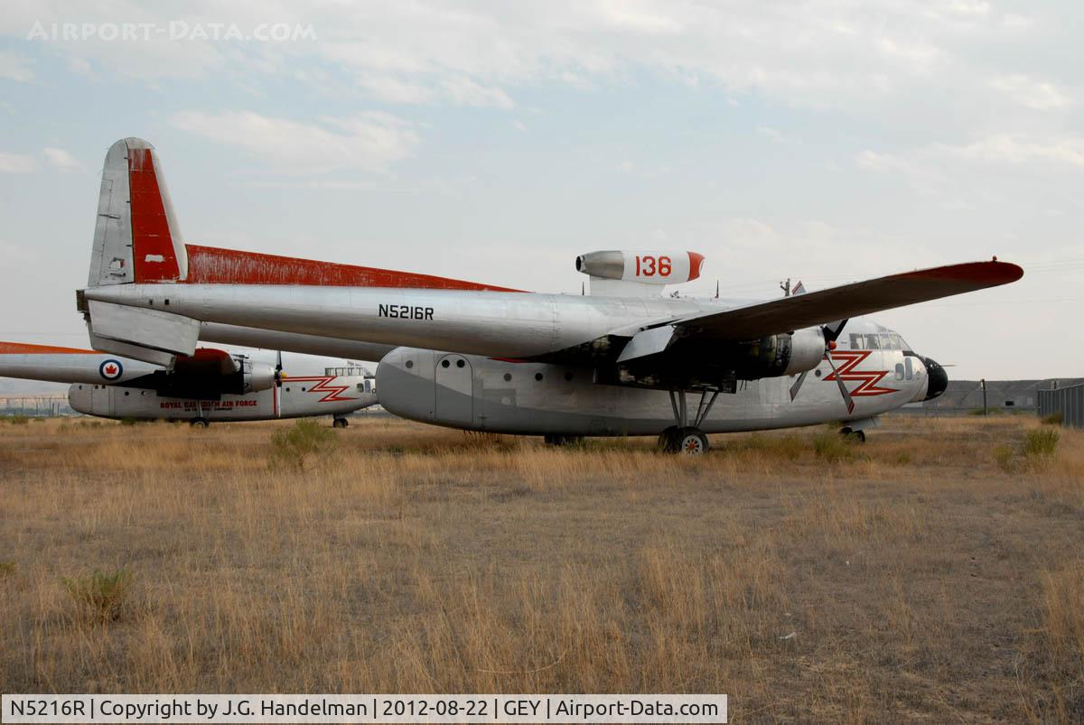 N5216R, 1953 Fairchild C-119G Flying Boxcar C/N 10956, derelict at defunct museum at S. Big Horn County Airport WY
