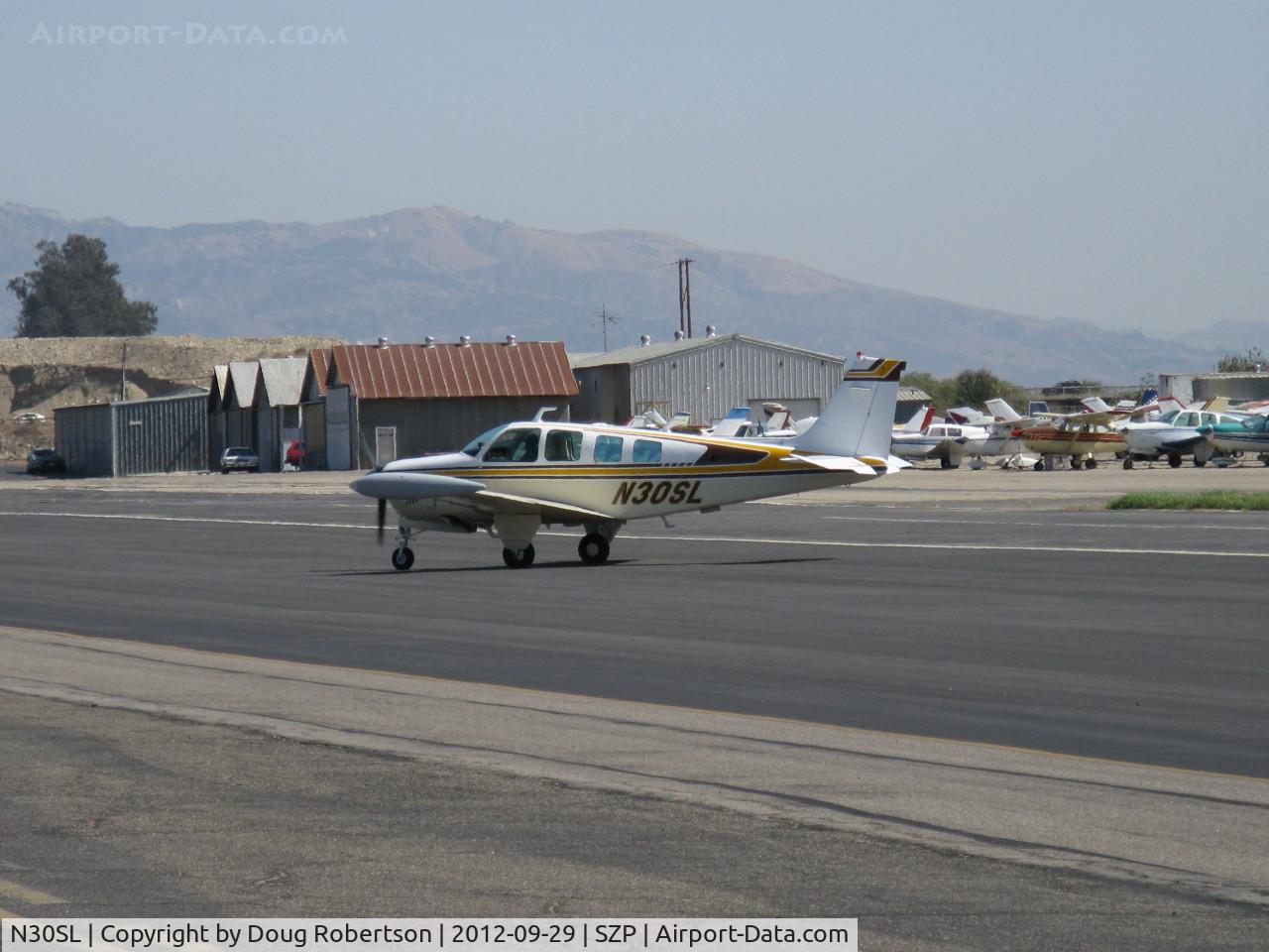 N30SL, 1972 Beech A36 Bonanza 36 C/N E-338, 1972 Beech A36 BONANZA, Continental IO-520 285 Hp, taxi off the active