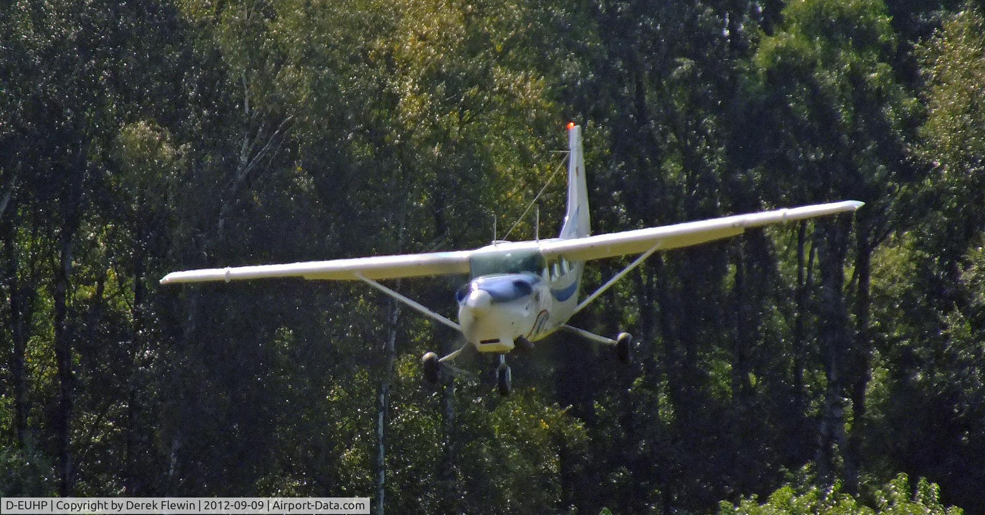 D-EUHP, 1979 Cessna 207 Soloy Turbine C/N 207-00553, Stunning flying skills needed to get back into the field at Meißendorf Parachute Club, Celle, Germany. 